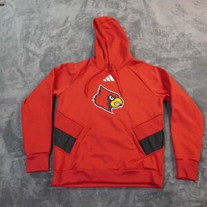 Louisville Cardinals Adidas Hoodie Mens Small Color‎ Block Team ID Tag Aeroready